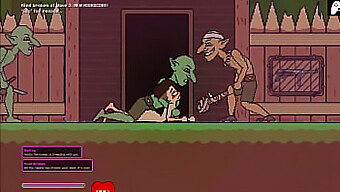 Japanese Hentai Game Features A Naked Woman Fighting Off Lustful Goblins Before Being Overpowered And Brutally Penetrated, Culminating In Consuming Large Amounts Of Semen