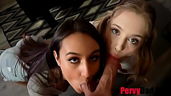 Anastasia Knight Og Eliza Ibarra Forfører En Pervy Daddy I En Tabubelagt Trekant